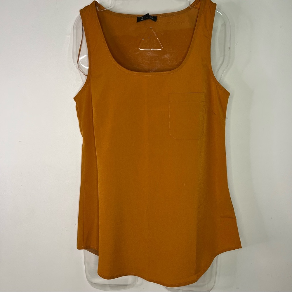 NEW Le Chateau Burnt Mustard Basic Swoop Tank Top Size XXS